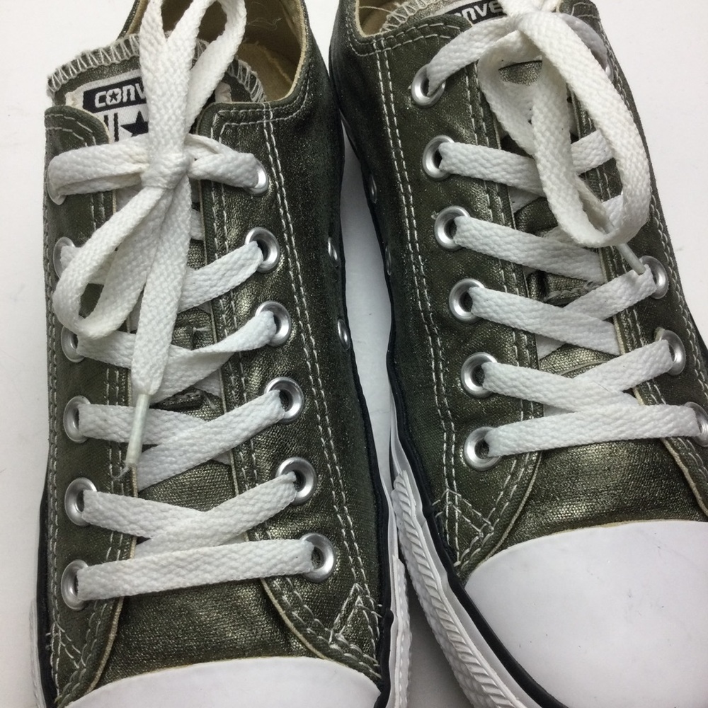Converse Ox Chuck Taylor Allstar Metallic He... rbal Low Lace-Up Sneakers Size 8 - Picture 9 of 10